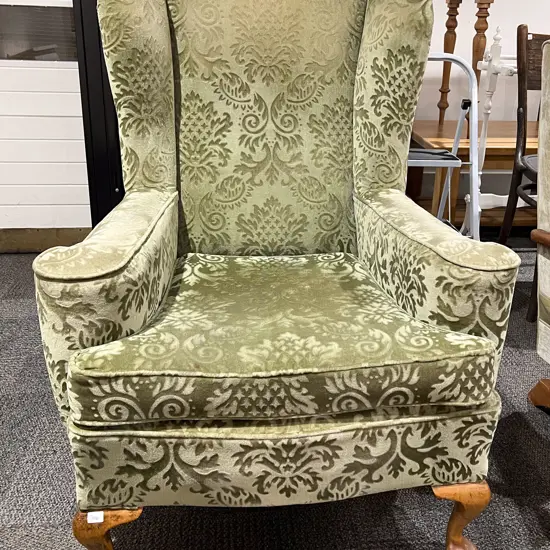 Upholstered Wing Back Armchair