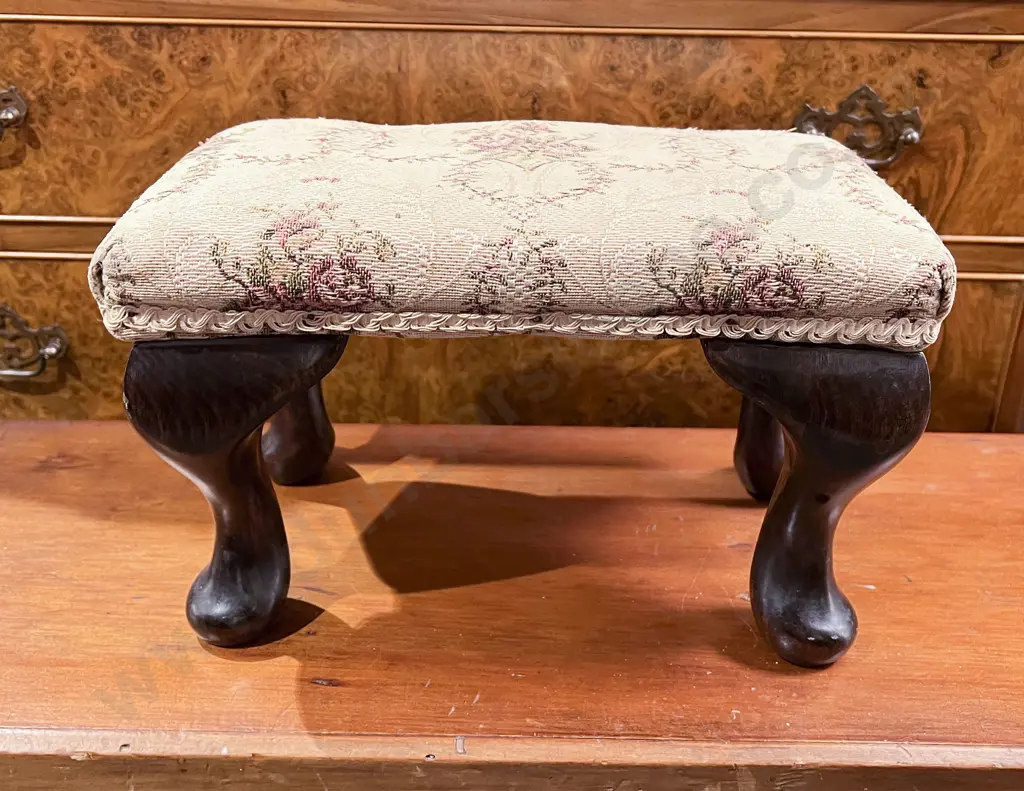 Small Tapestry Topped Footstool Image 1++