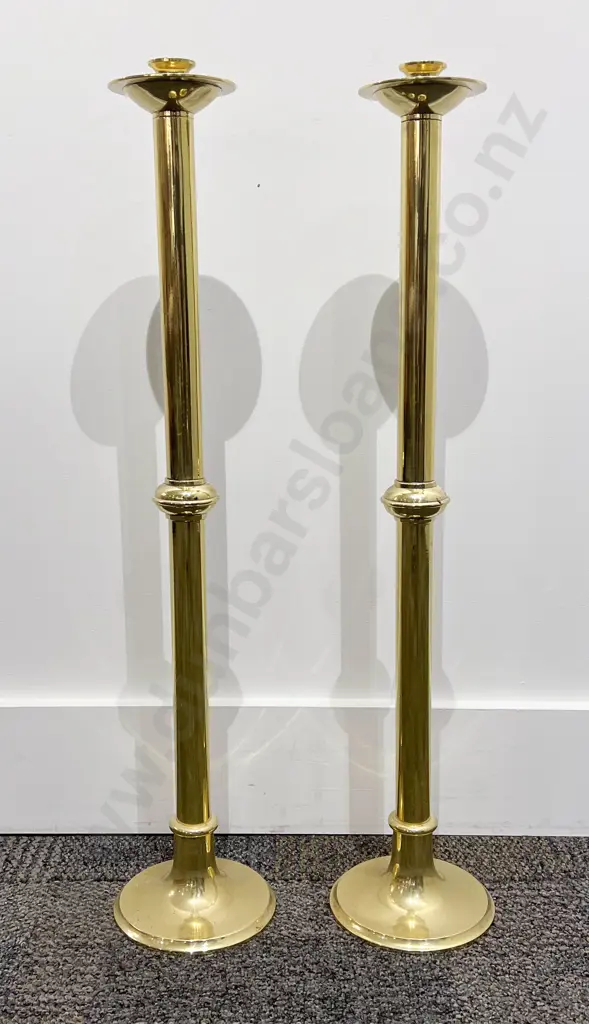 Pair of Ecclesiastical Brass Candlesticks Image 1++