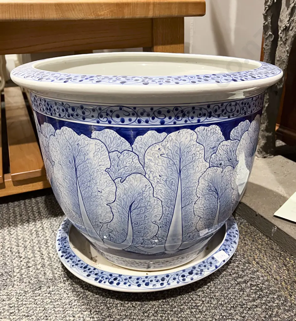 Blue and White Plant Pot Image 1++