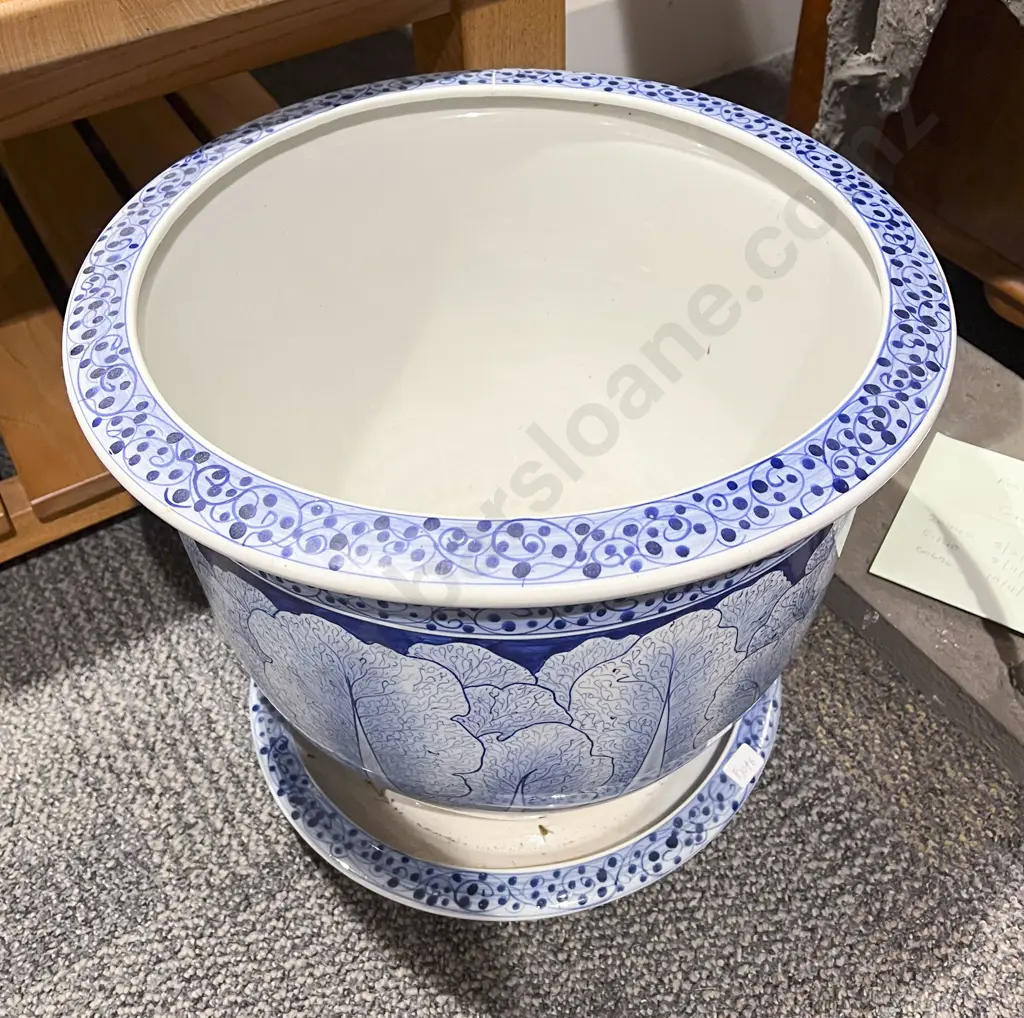 Blue and White Plant Pot Image 1++