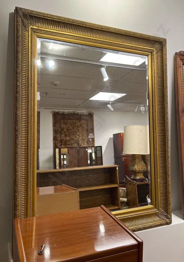 Large Gilt Framed Bevel Edged Wall Mirror Image 1++