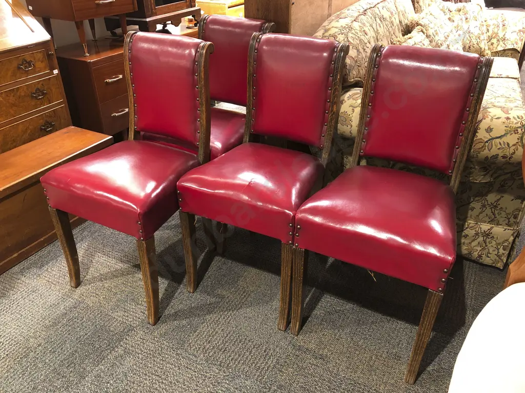 Oval Loo Table Together with Four Oak Framed Dining Chairs Image 1++