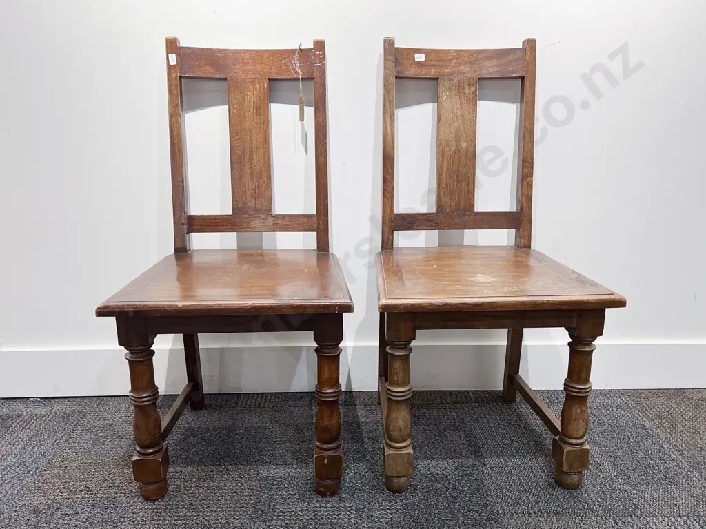 Pair of Teak Dining Chairs Image 1++