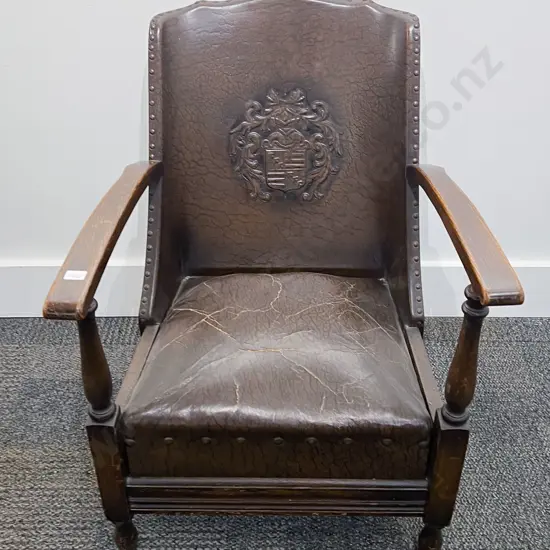 Oak Framed Leather Fireside Chair