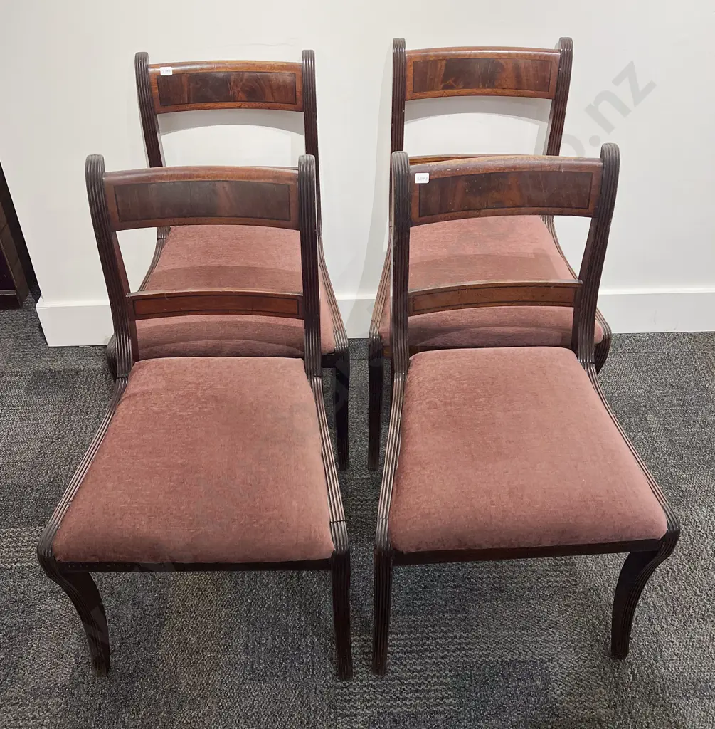 Four Georgian Mahogany Dining Chairs Image 1++