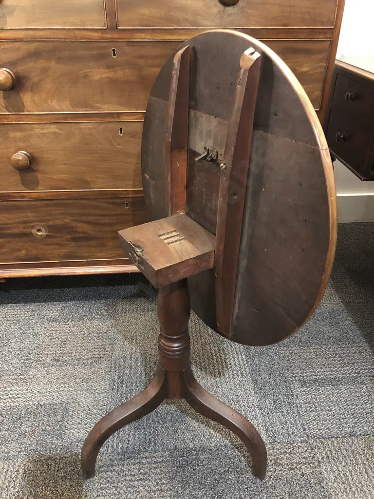Mahogany Tripod Based Snap Top Wine Table Image 1++