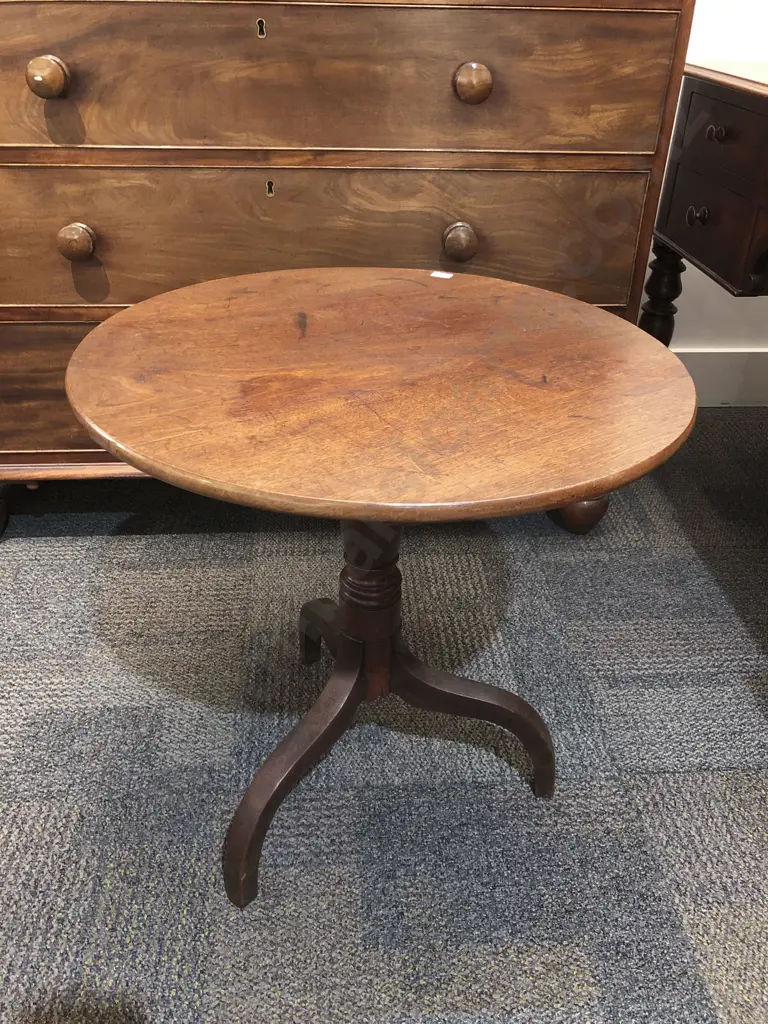Mahogany Tripod Based Snap Top Wine Table Image 1++