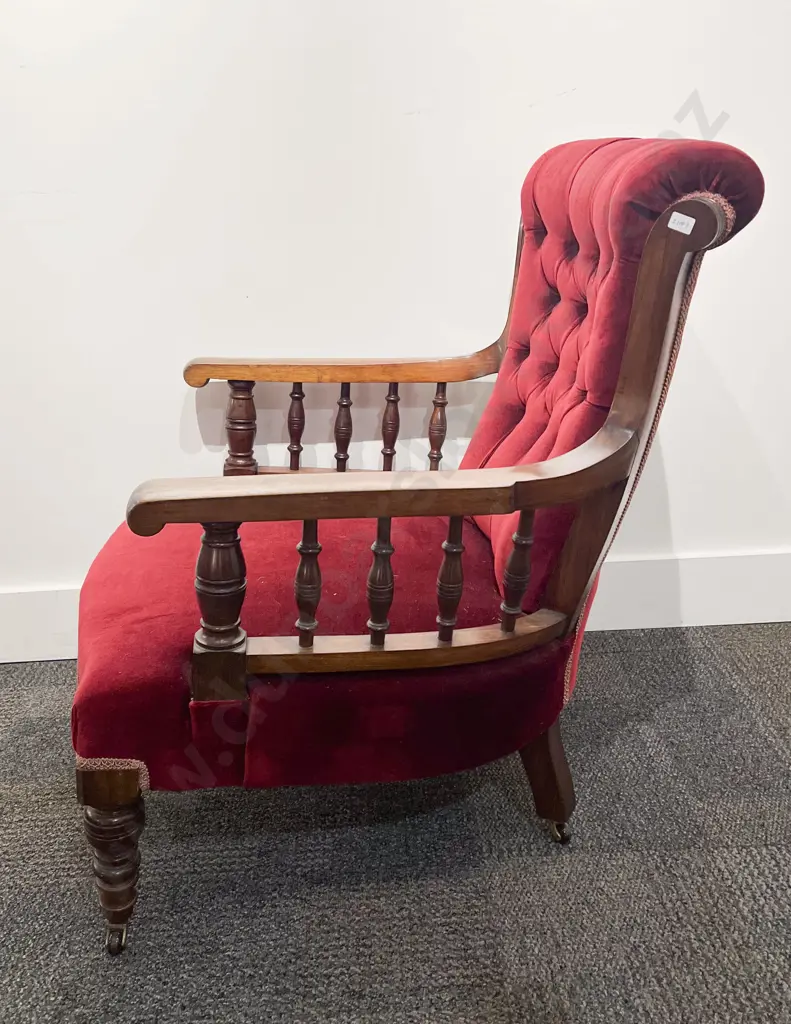 Button Back Grandfather Chair Image 1++