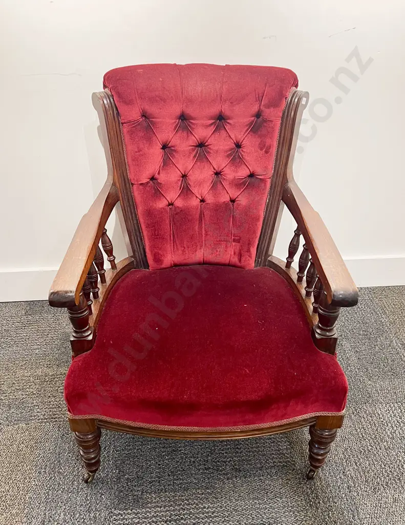 Button Back Grandfather Chair Image 1++
