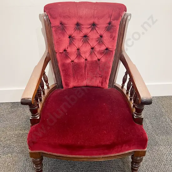Button Back Grandfather Chair