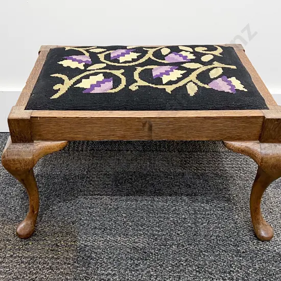 Two Assorted Tapestry Topped Footstools