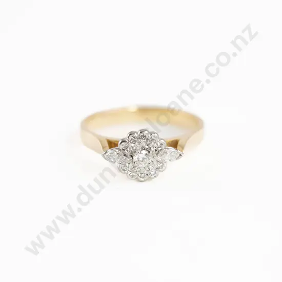18ct 13stone Diamond Cluster Ring