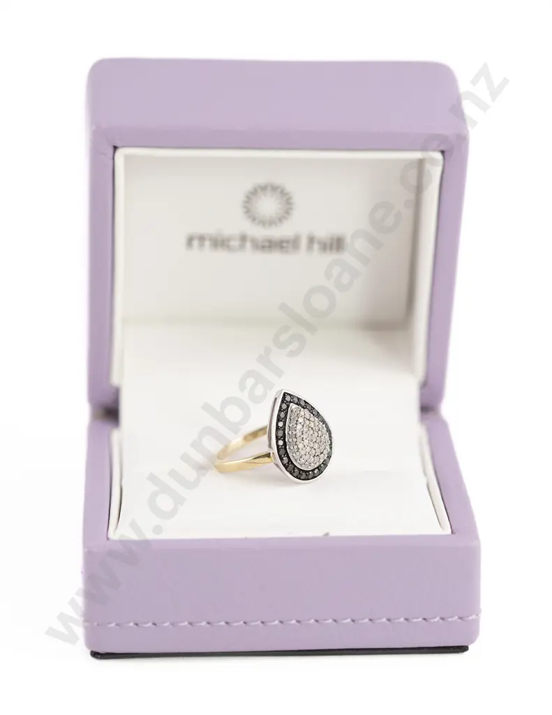 9ct 84stone Sapphire and Diamond Pear Shape Cluster Dress Ring Image 1++