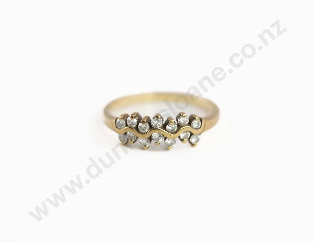 9ct 14stone Diamond Fancy Band Ring Image 1++