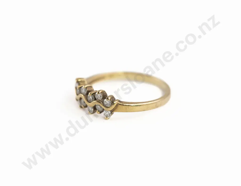 9ct 14stone Diamond Fancy Band Ring Image 1++