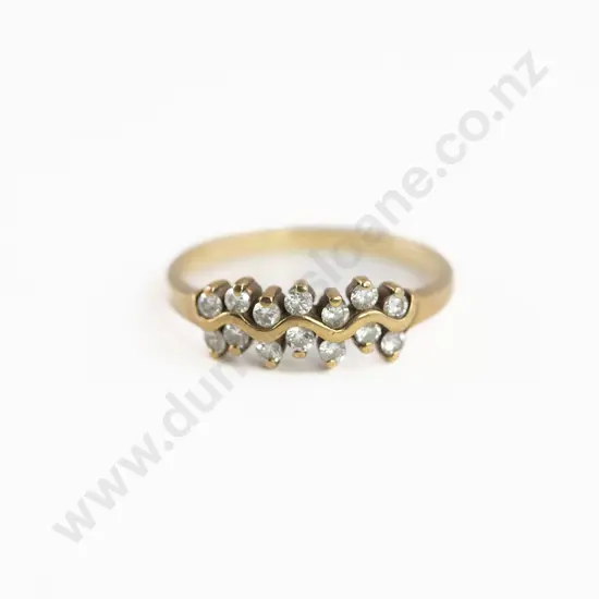 9ct 14stone Diamond Fancy Band Ring