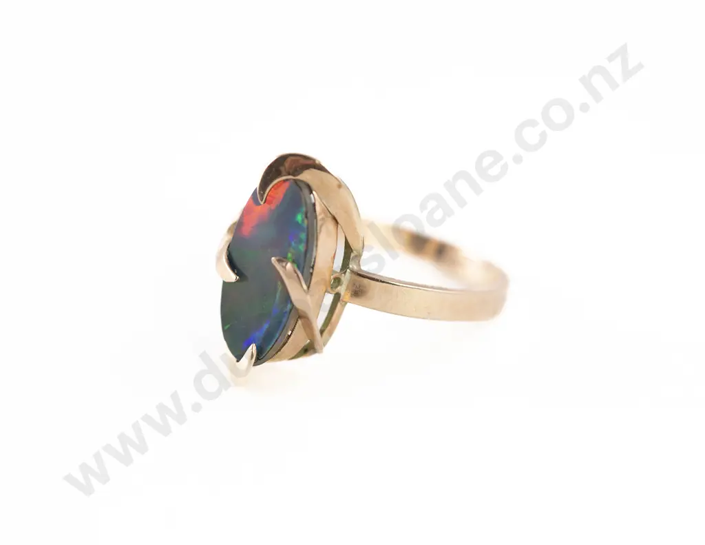 9ct SIngle Opal Triplex Dress Ring Image 1++