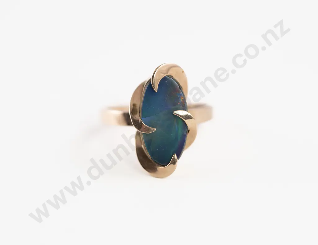 9ct SIngle Opal Triplex Dress Ring Image 1++