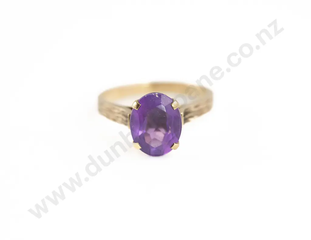 9ct Single Amethyst Dress Ring Image 1++