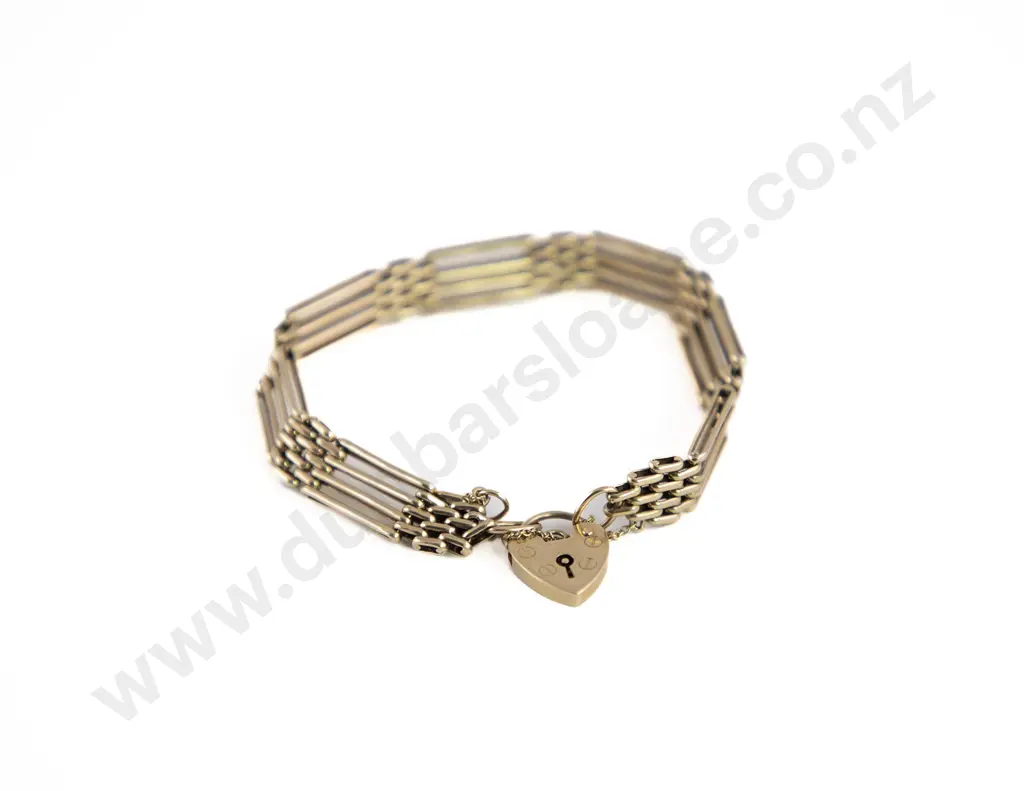 9ct Gate Link Design Bracelet Image 1++