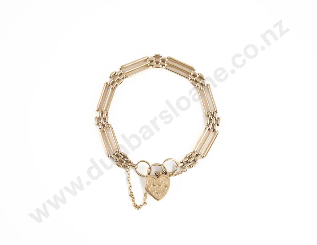 9ct Gate Link Design Bracelet Image 1++