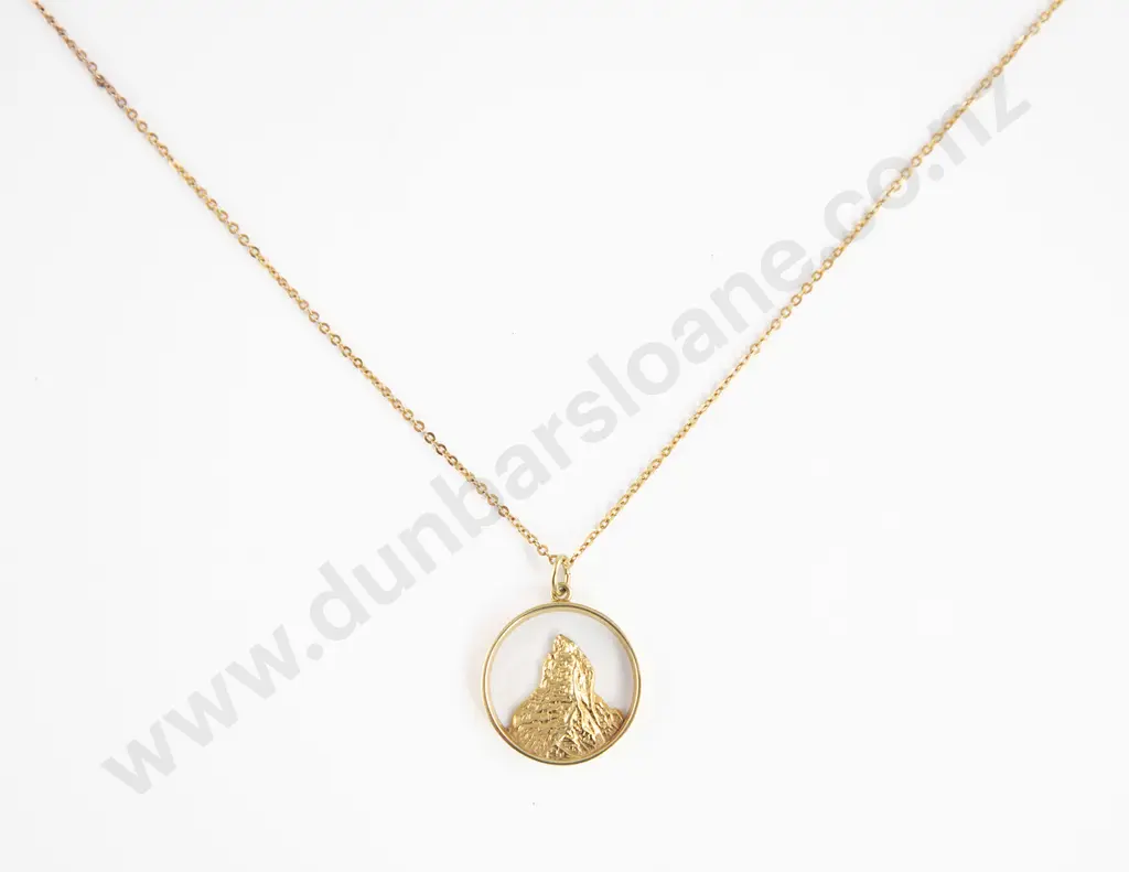 14ct Pendant Charm of Mt Everest on Fine Neck Chain Image 1++