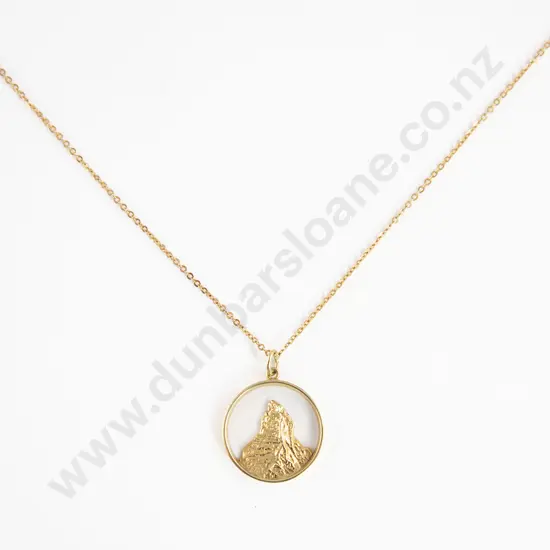 14ct Pendant Charm of Mt Everest on Fine Neck Chain