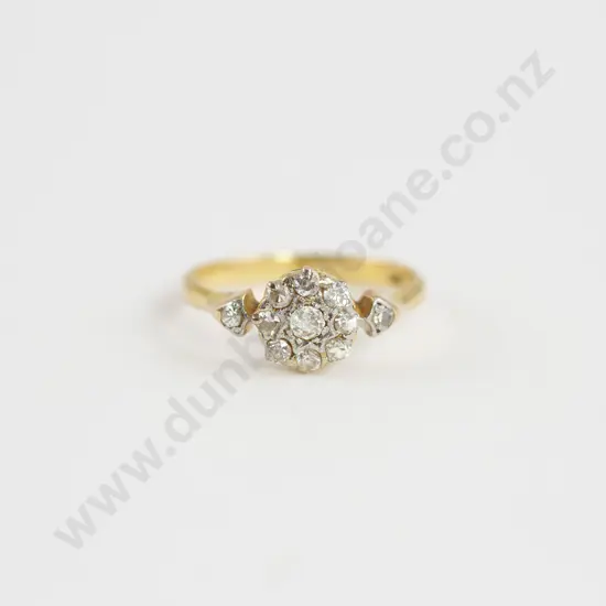 18ct Nine Stone Diamond Cluster Ring