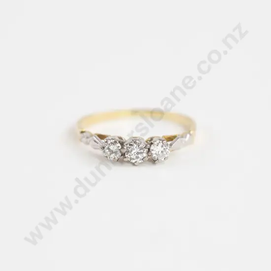 18ct Three Stone Diamond Bridge Ring