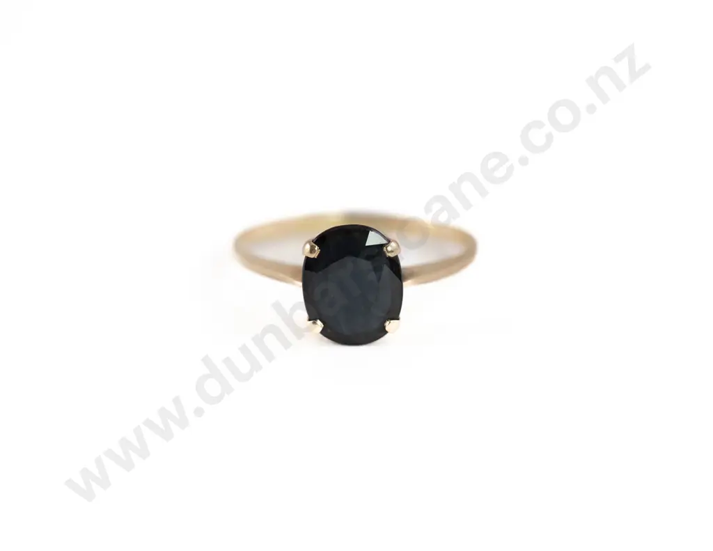 14ct Single Sapphire Ring Image 1++