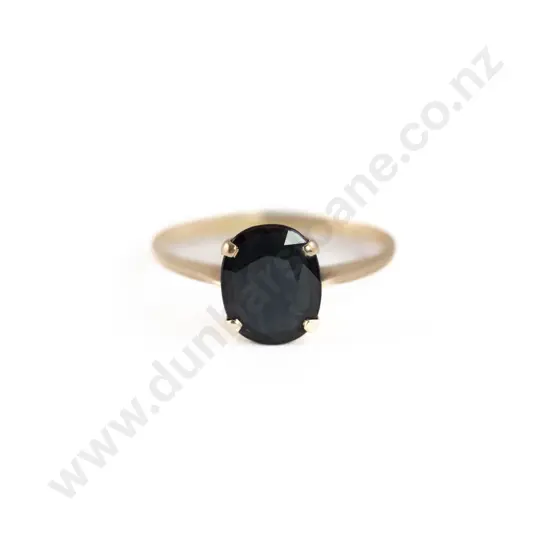 14ct Single Sapphire Ring