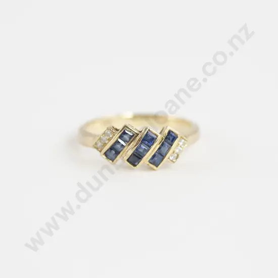 14ct 21stone Sapphire and Diamond Band Ring
