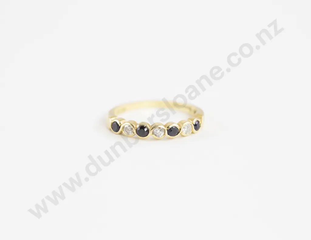 18ct Seven Stone Sapphire and Diamond Eternity Band Image 1++