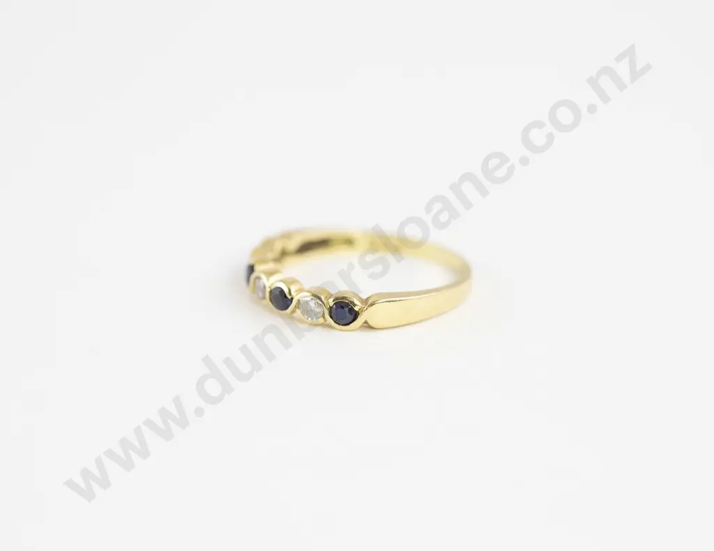 18ct Seven Stone Sapphire and Diamond Eternity Band Image 1++