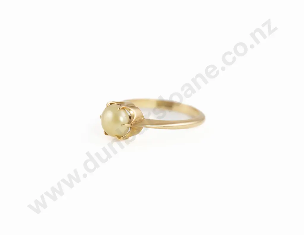 Victorian 18ct Single Natural Pearl Ring Image 1++