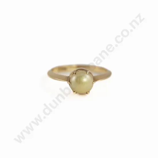 Victorian 18ct Single Natural Pearl Ring
