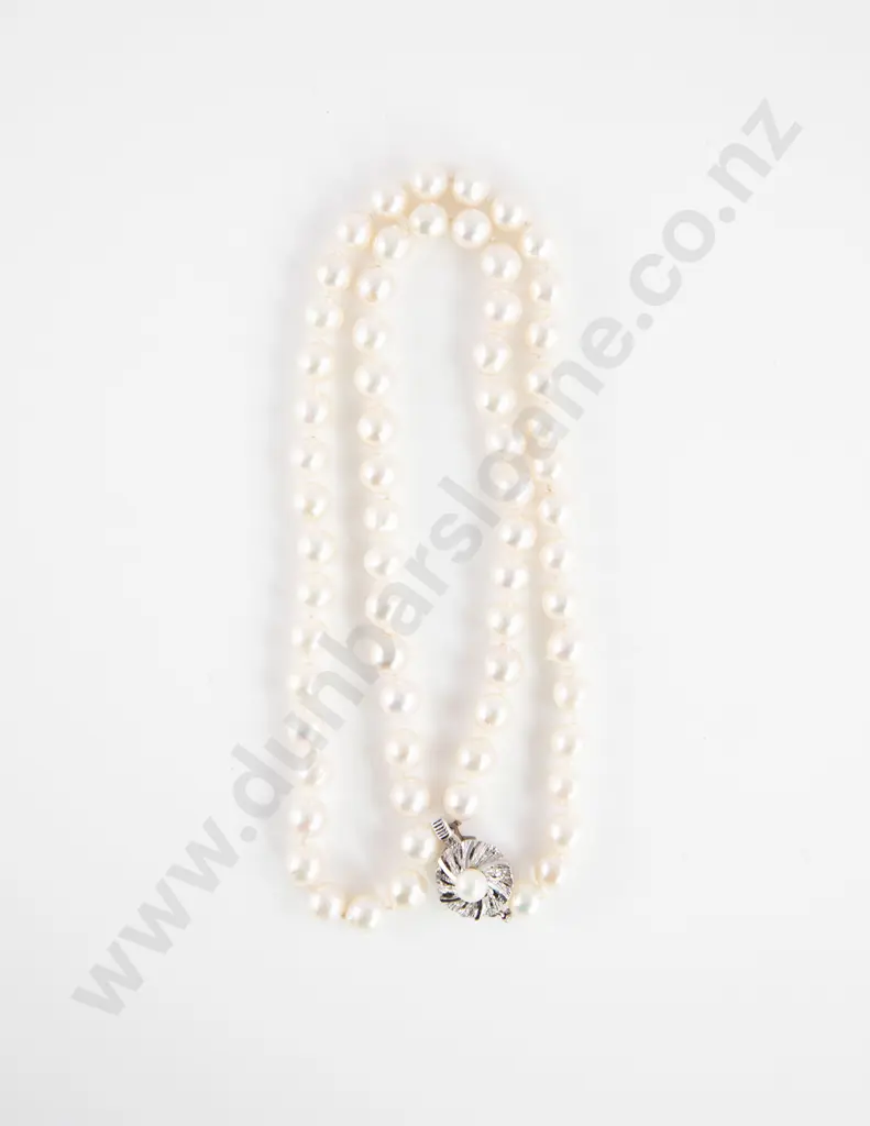 Uniform Single Strand Cultured Pearl Necklace Image 1++