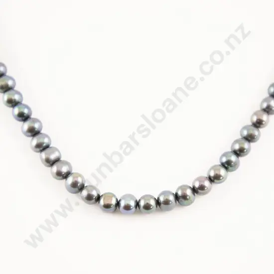 Uniform Single Strand Black Freshwater Pearl Necklace