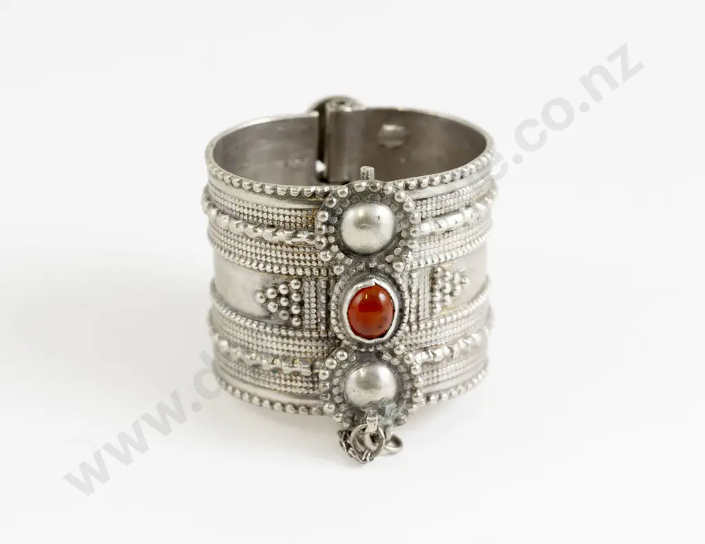 Vintage Yemeni Tribal Silver Metal Cuff Bangle Image 1++