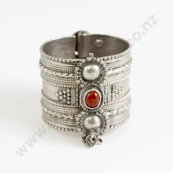 Vintage Yemeni Tribal Silver Metal Cuff Bangle