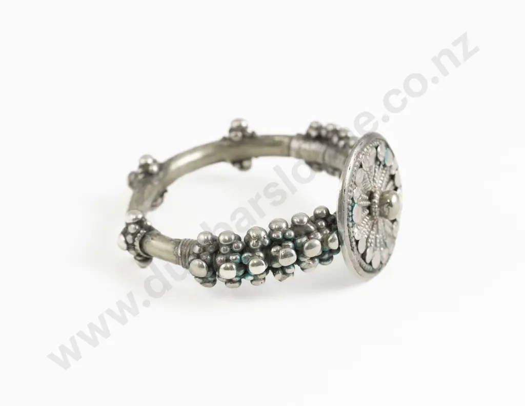 Antique Northern Yemeni Silver Metal Bangle Image 1++
