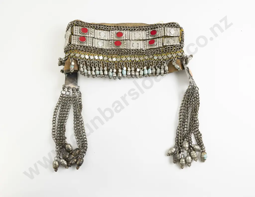 Vintage Yemeni Tribal Cast Silver Metal Head Band Image 1++