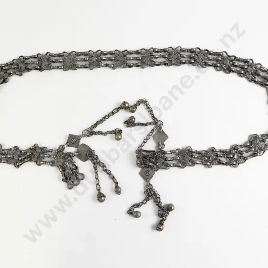 Antique Yemen Tribal Silver Metal Waist Band