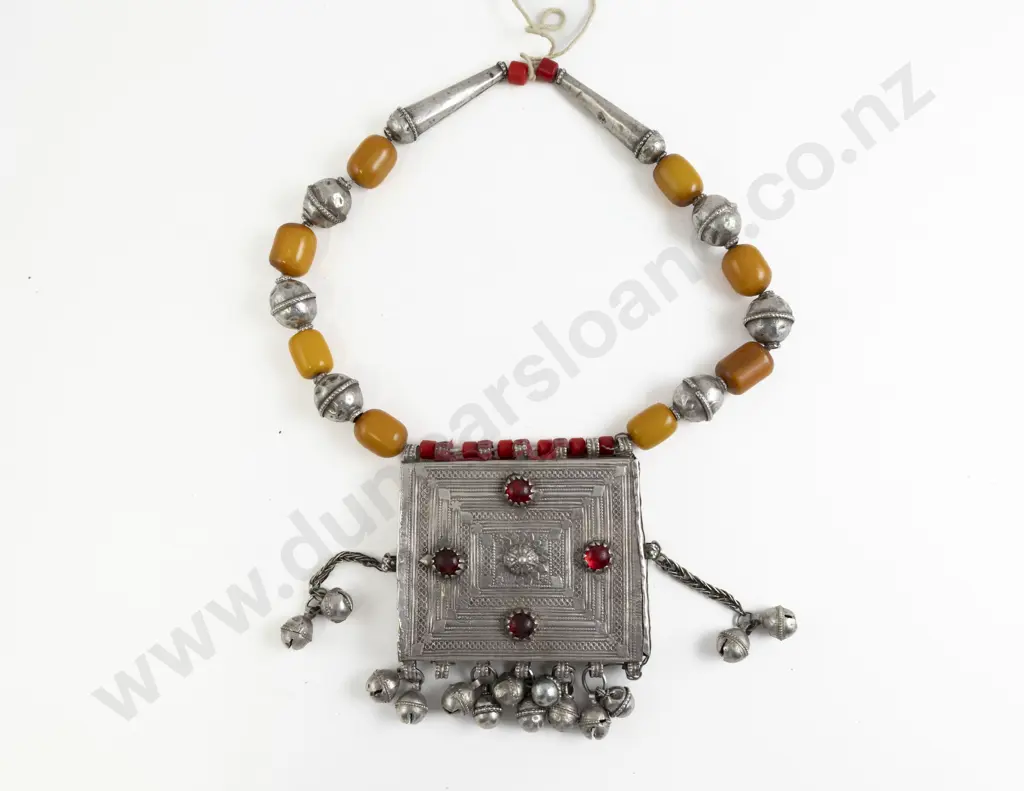 Antique Yemen Bedouin Large Hirz Box Amulet Silver Metal Dowry Pendant Image 1++