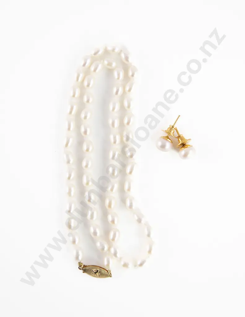 Uniform Single Strand Lozenge Freshwater Pearl Necklace Image 1++