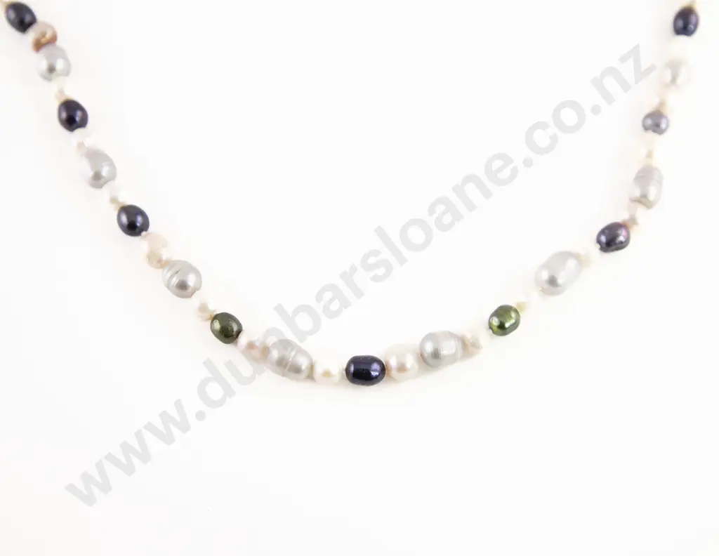 Single Strand Multicolour Freshwater Pearl Necklace Image 1++