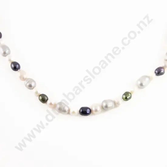 Single Strand Multicolour Freshwater Pearl Necklace