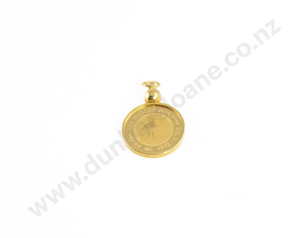 1993 The Australian Nugget 1/20oz 9999 Gold 5 dollar Pendant Image 1++