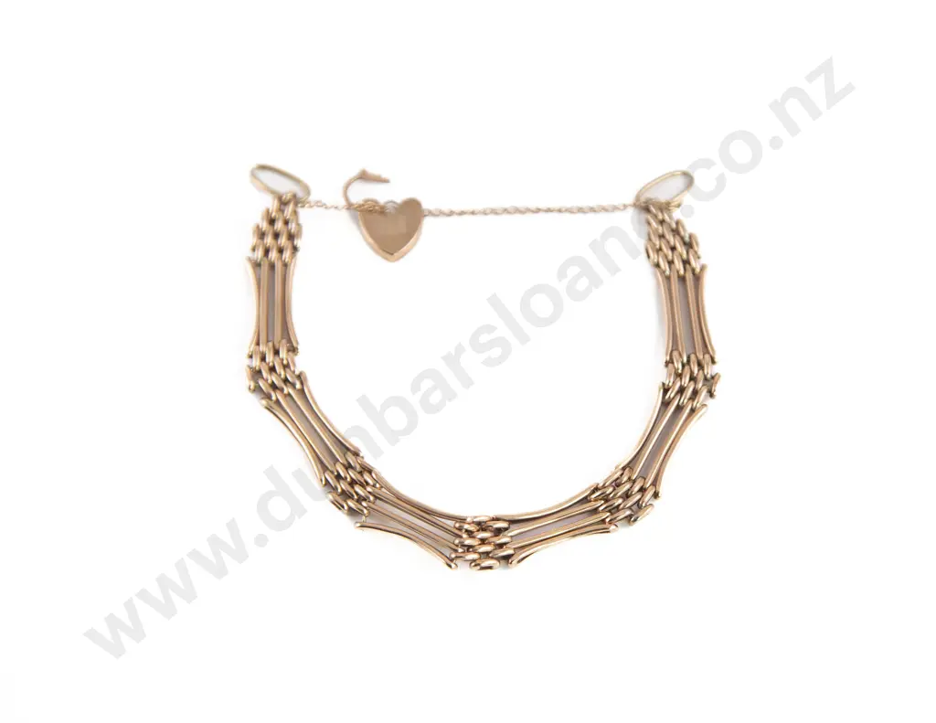 9ct Gate Link Design Bracelet Image 1++